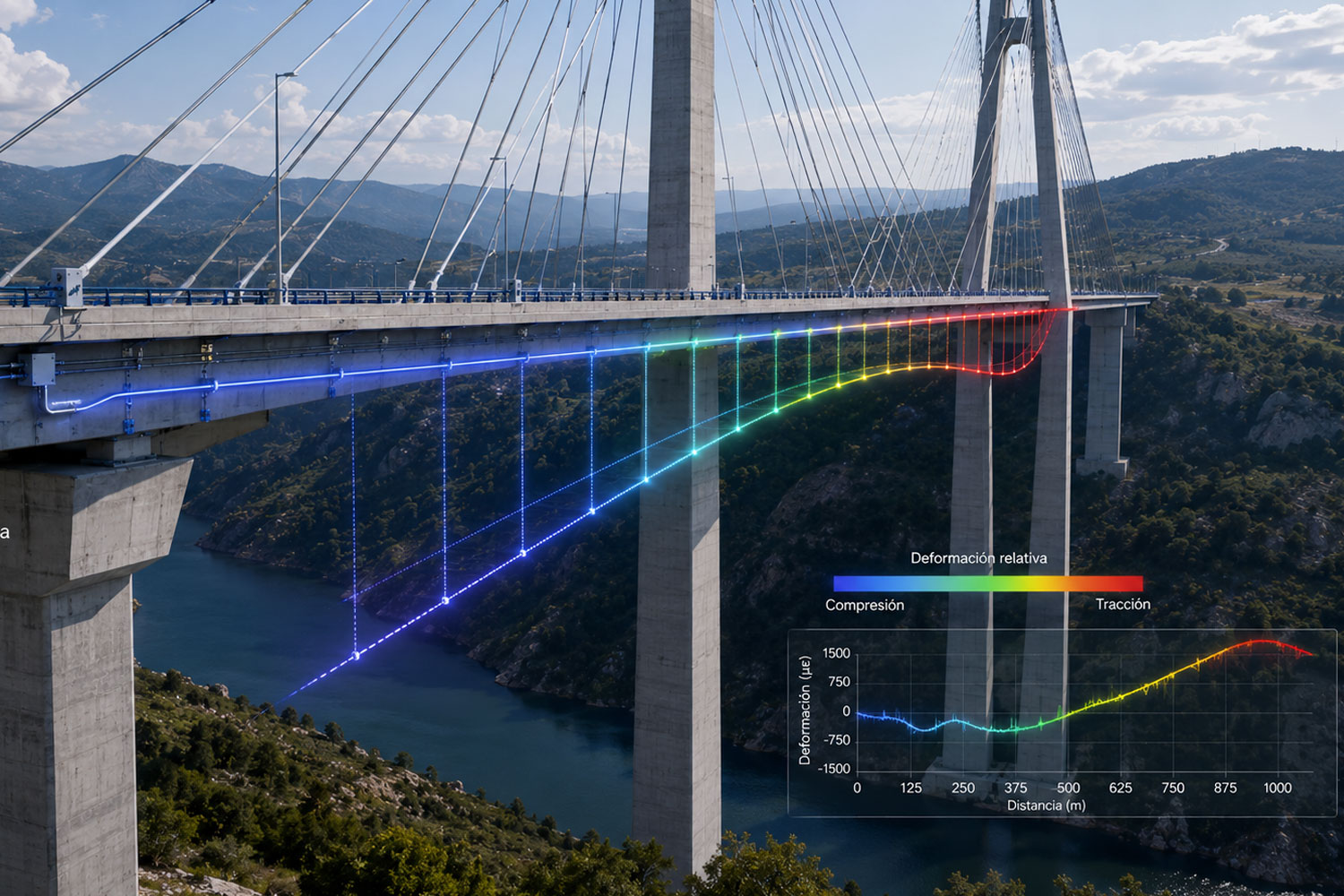 La fibra óptica distribuida revoluciona la auscultación estructural de grandes infraestructuras