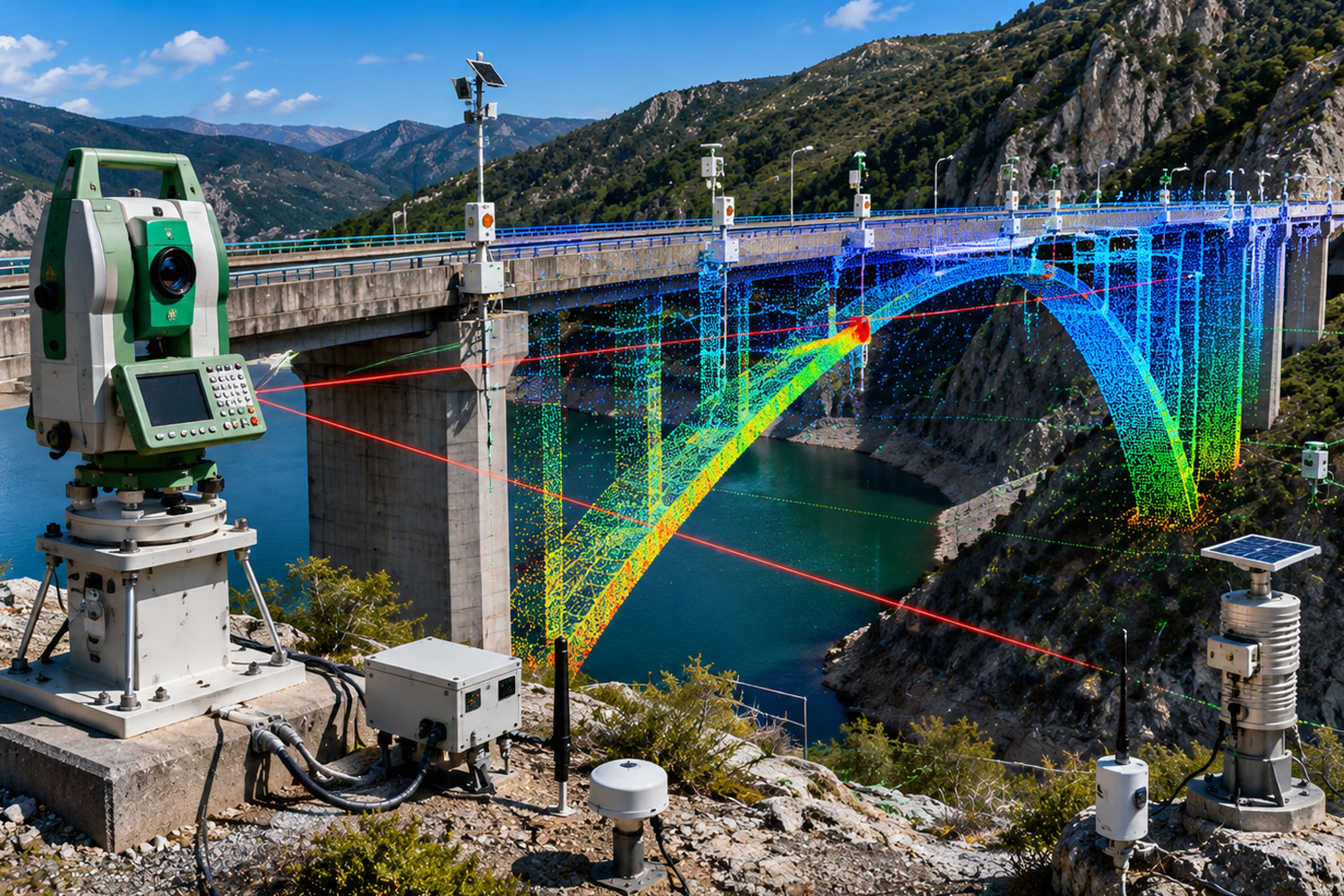 La auscultación geométrica evoluciona con la integración de estaciones robotizadas, escáneres 3D y sensores IoT